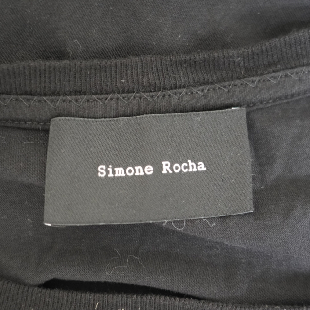 Simone Rocha Black Ruffled T-Shirt - Picture 5 of 6